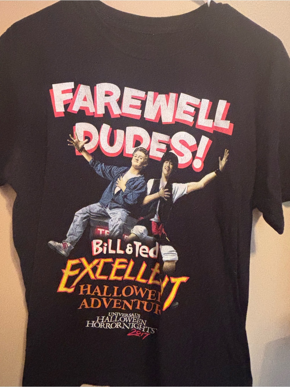 Universal Halloween Horror Nights Black Bill & Ted "Farewell Dudes" Graphic Tee